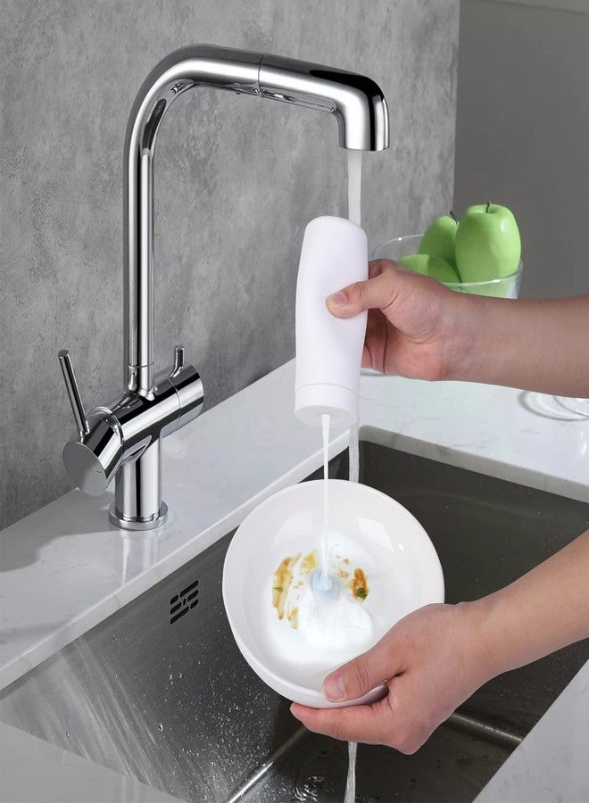 MilleLoom Soap Dispenser, Refillable Dish Washing Liquid Dispenser, Silicone Divided Bottle Easy Squeeze Soap Dispenser Hand Soap Bottle Essential Empty Dish Liquid and Hand Soap Container White - Image 5